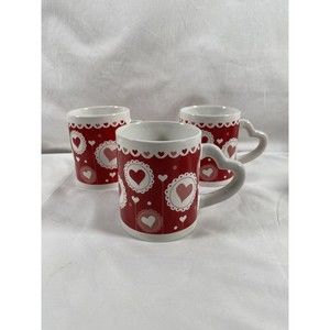 ONE (1) Michael’s Valentine Red Heart Love Mug Coffee Mug Cup w/Heart Handle 314